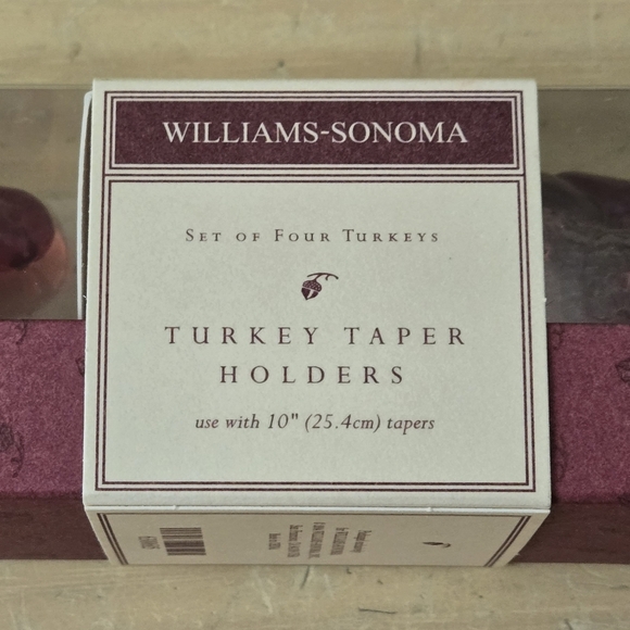 Williams Sonoma Glass Turkey Taper Candleholders & 12 Candles - Picture 5 of 8